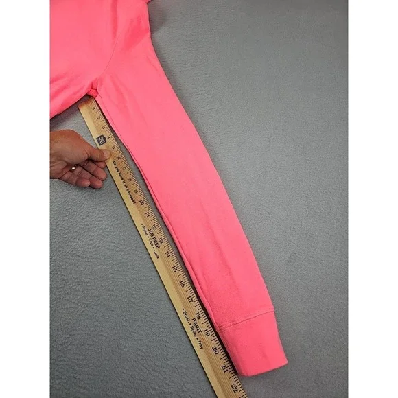 Y2K Victorias Secret Pink Full Zip Hoodie Size Medium Pink Fleece '14 - Picture 8 of 8